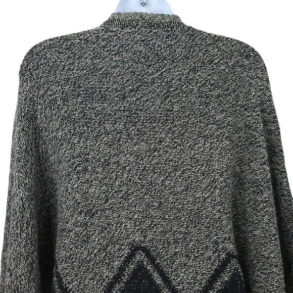 Madewell Open Front Draped Cardigan Sweater Womens Size XS/S Gray Black Argyle - Picture 9 of 12